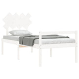 Senior Bed without Mattress White 90x200 cm Solid Wood 3195532