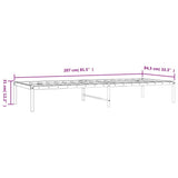 Metal Bed Frame without Mattress Black 80x200cm 350837