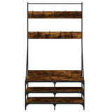 Clothes Rack with Shoe Storage Smoked Oak 100x40x184 cm 837849
