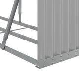 Log Holder Light Grey 180x45x100 cm Galvanised Steel 364554