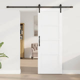 Sliding Door White and Black 73.5 x 198.5 cm Solid Pine Wood 3333187