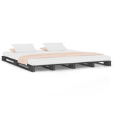 Pallet Bed without Mattress Grey King Size Solid Wood 821399
