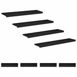 Stair Treads 8 pcs 110 x 25 x 2 cm Black Solid Beech Wood 3446320