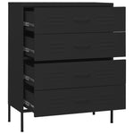 ZNTS Chest of Drawers Black 80x35x101.5 cm Steel 336205