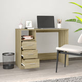 Desk with Drawers Sonoma Oak 102x50x76 cm Engineered Wood 823035