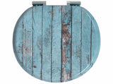 Soft-Close Toilet Seat Blue 44 x 38 cm MDF board 42027180