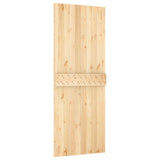Sliding Door Natural and White 80 x 210 cm Solid Pine Wood 3444938