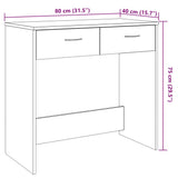 Desk Old Wood 80x40x75 cm Engineered Wood 855992