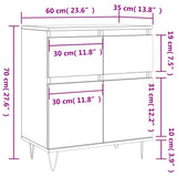 Sideboard White 60x35x70 cm Engineered Wood 831116