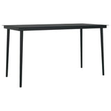 Garden Dining Set Black Powder-coated steel 5 piece set 3099097