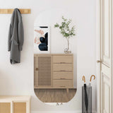 Wall Mirror 45x100 cm Glass Oval 350458