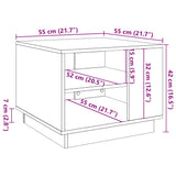 Coffee Table Old Wood 55x55x42 cm Engineered Wood 856802