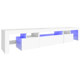 TV Cabinet with LED Lights White 215x36.5x40 cm 3152794