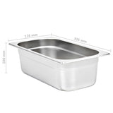 Gastronorm Containers 8 pcs GN 1/3 100 mm Stainless Steel 50895