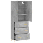 Highboard Concrete Grey 69.5x34x180 cm Engineered Wood 3195839