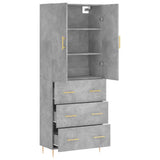 Highboard Concrete Grey 69.5x34x180 cm Engineered Wood 3195839