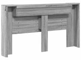 Storage Headboard with LED Grey Sonoma Engineered Wood 3418670