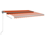 ZNTS Manual Retractable Awning with Posts 4x3 m Orange and Brown 3070140