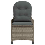 Recliner Chair with Cushion Grey 56 x 66 x 95 cm Poly Rattan 42003419