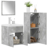 4 Piece Bathroom Furniture Set Concrete Grey Engineered Wood 3324901