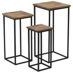 3 Piece Plant Table Set Reclaimed Teak 246088