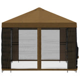 Garden Gazebo with Sidewalls 4 x 3 m Taupe Polyester and Steel 900390