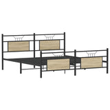 Metal Bed Frame without Mattress Sonoma Oak 183x213 cm 3325099