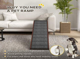 Pet Ramp for Dogs Cats Non-Slip Carpet Top Platform - Brown & Grey T3398P376468
