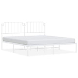 Metal Bed Frame without Mattress with Headboard White 183x213cm 373941