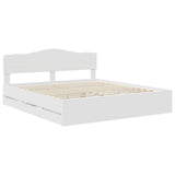 Bed Frame with Drawer White 200 x 200 cm Engineer Wood 3412970