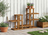 Plant Stand Natural 118 x 25 x 96.5 cm Solid Acacia Wood 903090