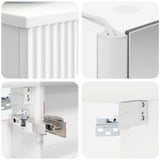Bathroom Furniture Set 4 pcs White Engineered Wood and Glass 3407399