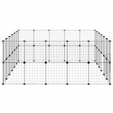 44-Panel Pet Cage with Door Black 35x35 cm Steel 3114040