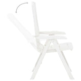 Garden Chair Set of 2 White Plastic Medium Foldable 48766