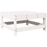 7 Piece Garden Lounge Set White Solid Wood Pine 3250617