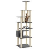Cat Tree with Sisal Scratching Posts Dark Grey 183 cm 171484