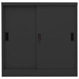 335953 Office Cabinet with Sliding Door Anthracite 90x40x90 cm Steel