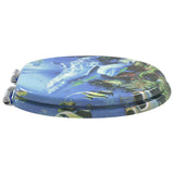 Soft-Close Toilet Seat Blue 44 x 38 cm MDF board 42027179