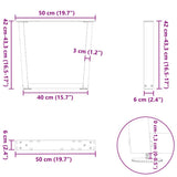 Coffee Table Legs V-Shape 2 pcs Natural Steel 50x cm Steel 4012631