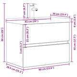 2 Piece Bathroom Furniture Set Concrete Grey Engineered Wood 3324914