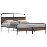 Bed Frame without Mattress 160x200 cm Brown Oak Engineered Wood 4100467