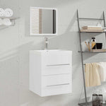 Bathroom Cabinet with Mirror White 41x38.5x48 cm Engineered Wood 804818
