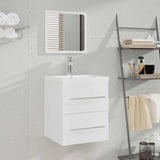 Bathroom Cabinet with Mirror White 41x38.5x48 cm Engineered Wood 804818