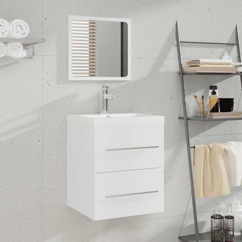 Bathroom Cabinet with Mirror White 41x38.5x48 cm Engineered Wood 804818