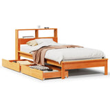 Bookcase Bed without Mattress Wax Brown 75x190 cm Small Single Solid Wood Pine 3309835