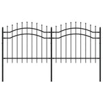 ZNTS Garden Fence with Spear Top Black 140 cm Powder-coated Steel 151080