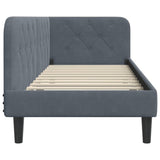 Corner Bed Frame with Headboard Dark Grey 80 x 200 cm Velvet 42016587