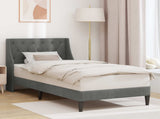 Bed Frame with Headboard Dark Grey 90 x 190 cm Velvet 42027455