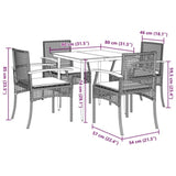 Garden Dining Set Beige PE Rattan Medium Removable Covers 3213625