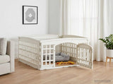 4 Panel Dog Playpen White 91 x 91 x 58 cm Plastic 42027219